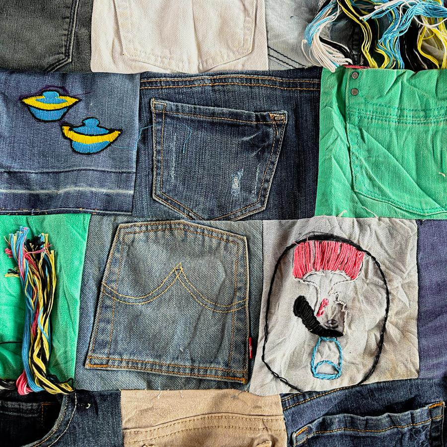 Close up of the 'Pockets of Love' project. Photo by David Betteridge.