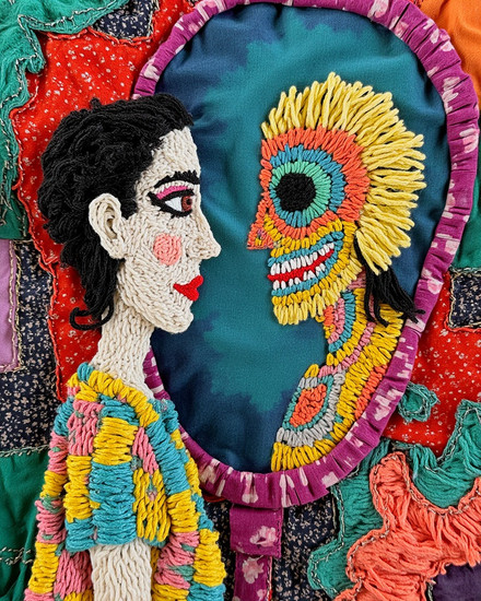 'distorted sense of self', AI Image trained through the DAL story by juujuumama.