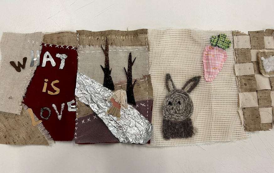 LCF student's work in response to the 'Pockets of Love' Dzaleka Arts Lab brief. 