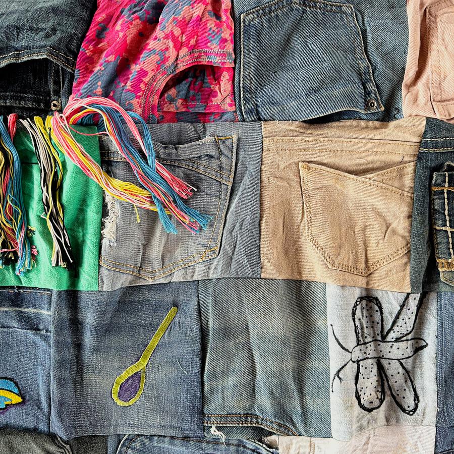 Close up of the 'Pockets of Love' project. Photo by David Betteridge.