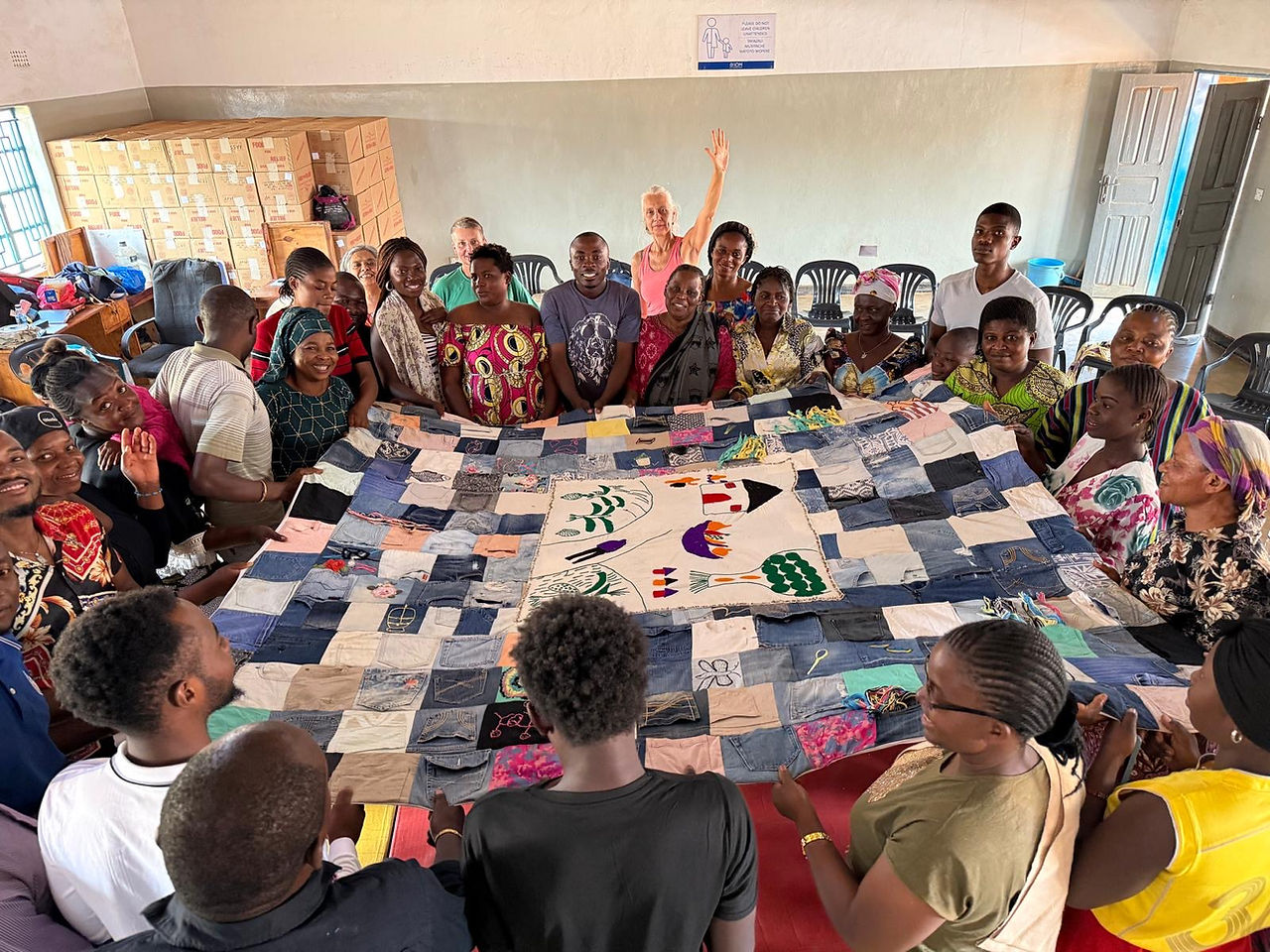 Image credit: ‘The Love Pockets’ trauma blanket – created out of scammed garments – each pocket cont