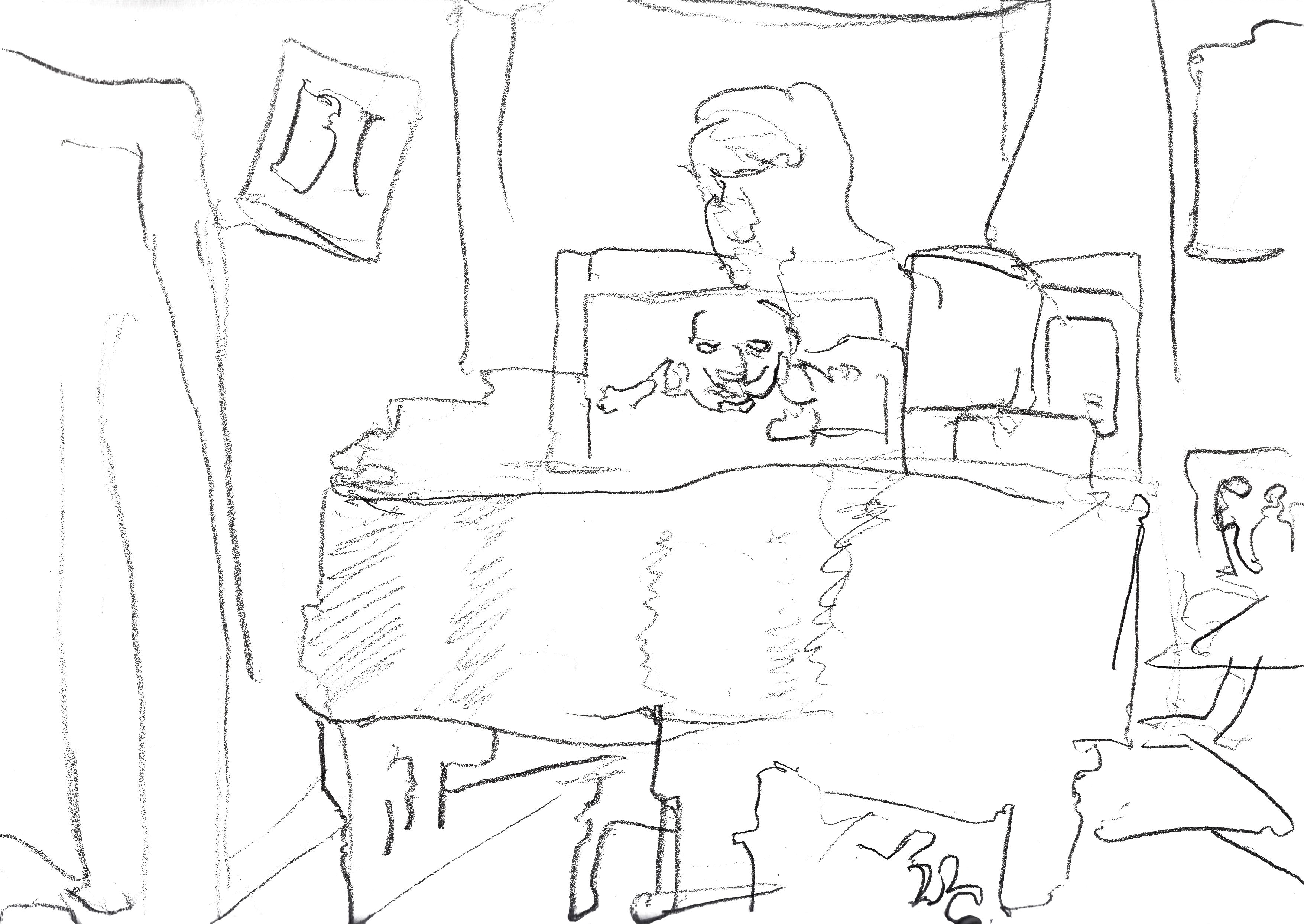 Dark Haunted Piano Room