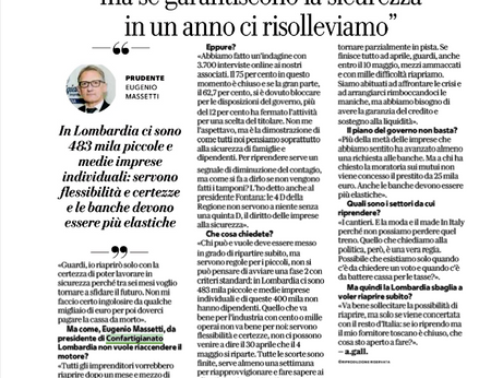 CORONAVIRUS – Massetti oggi su la Repubblica: "Già persi 25 miliardi, ma se garantiscono la sic