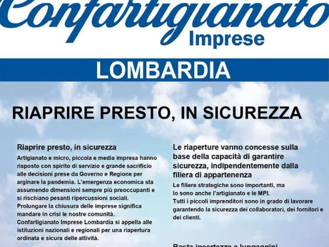 CORONAVIRUS – Riaprire presto, in sicurezza.