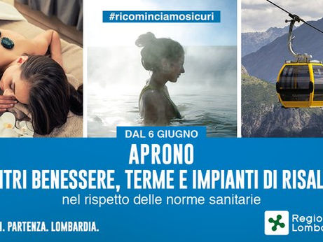 CORONAVIRUS – Regione Lombardia: riaprono terme, centri benessere e impianti di risalita