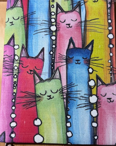 Colorful Cats- Reusable Notebook cover