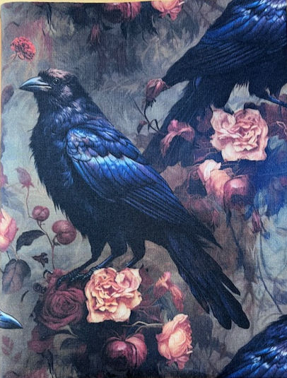 Raven and Flowers- Reusable Notebook cover