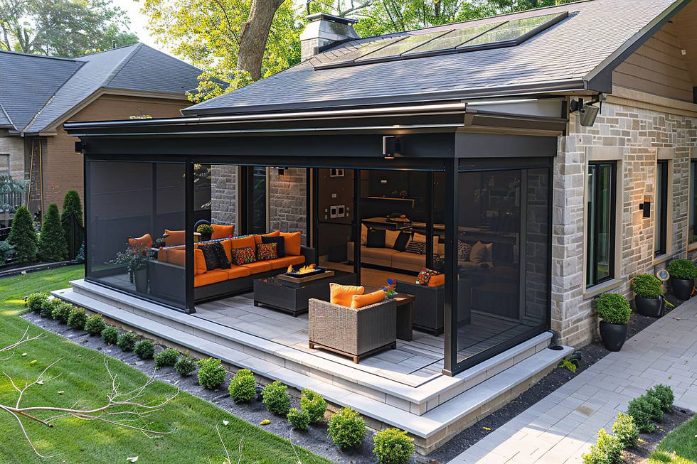Retractable patio screens in a home in California near Brentwood, CA