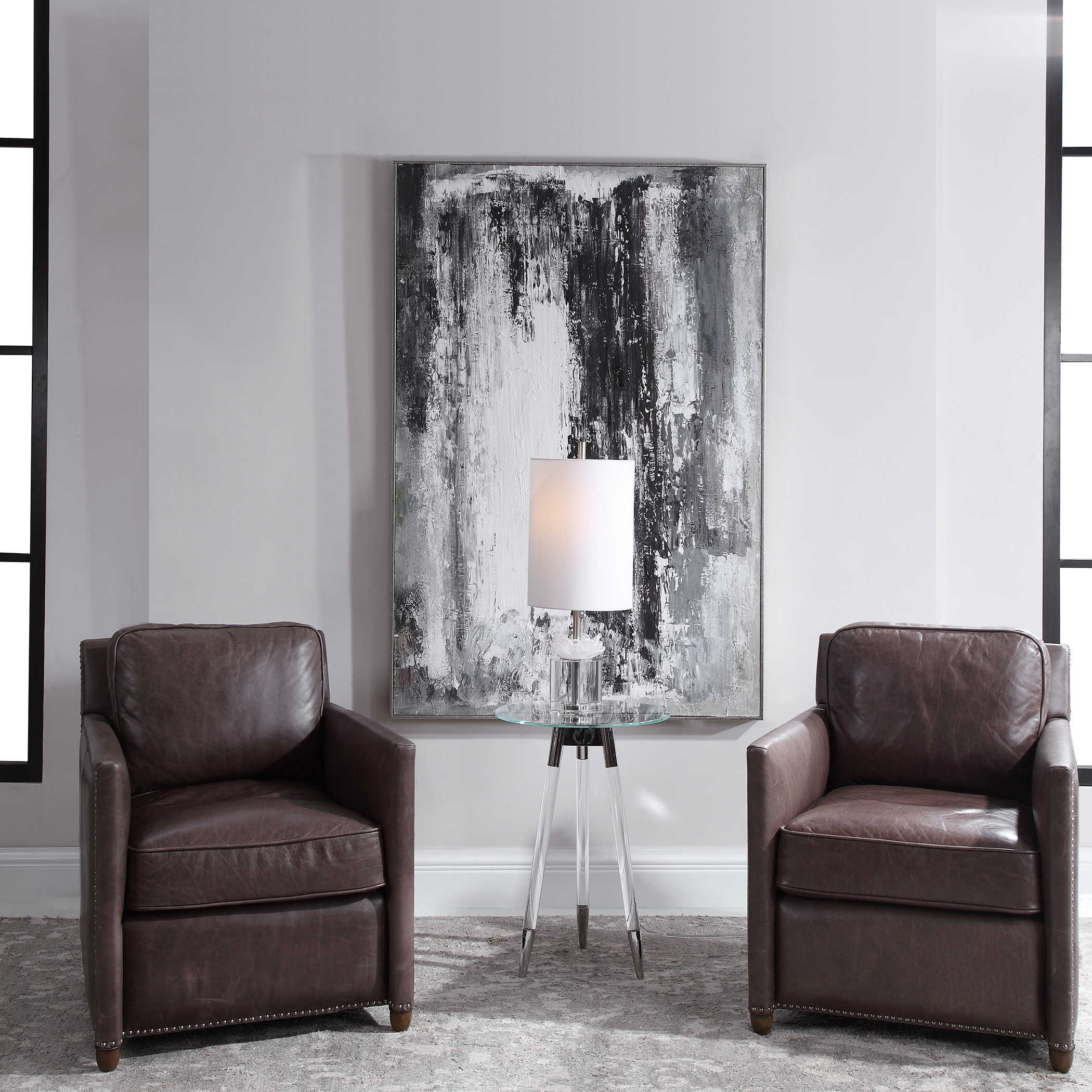 REFLECTED TOWERS HAND PAINTED CANVAS