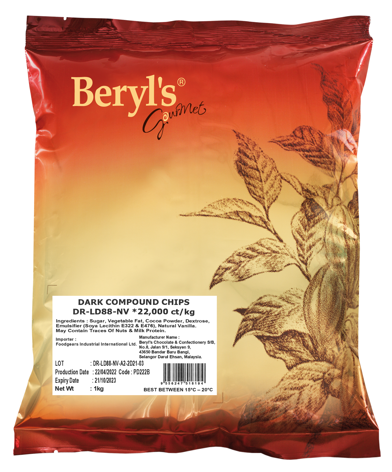 Beryl's Dark Compound Chips 22000ct, Malaysia