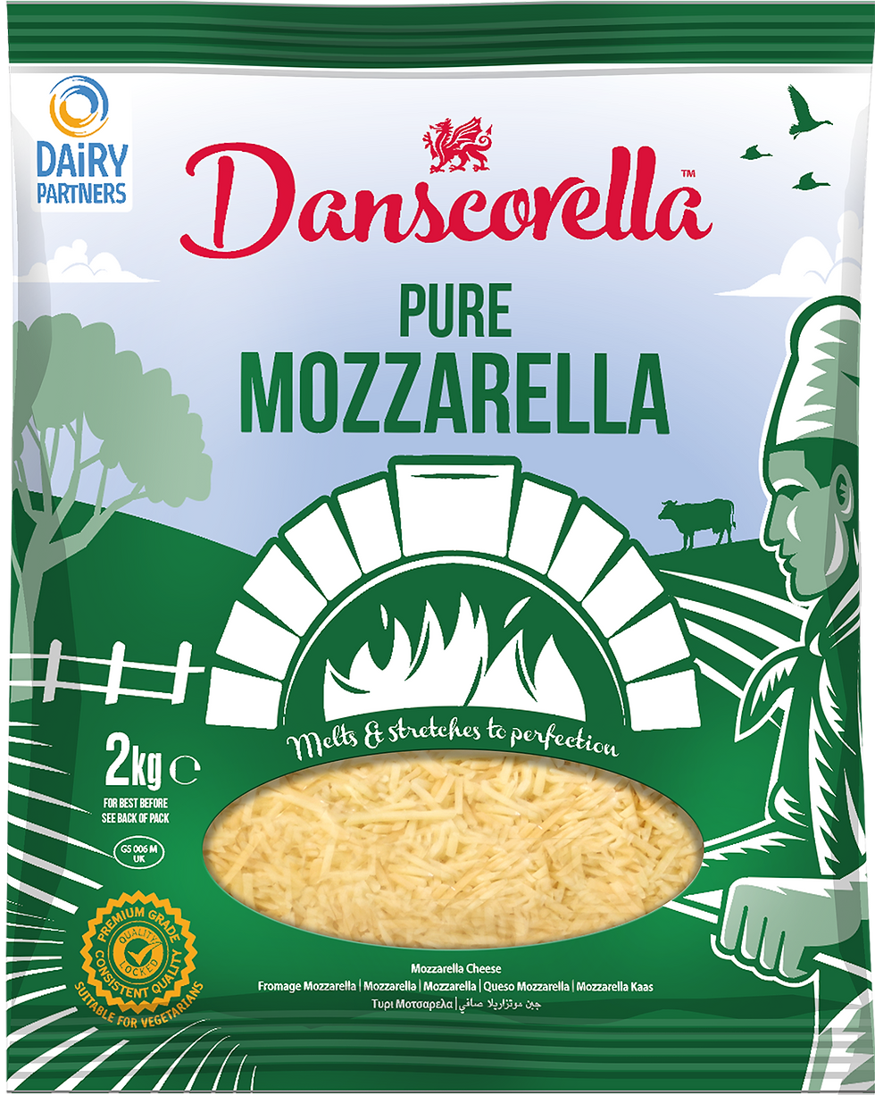 Danscorella Frozen Shredded Mozzarella Cheese, UK FGHK