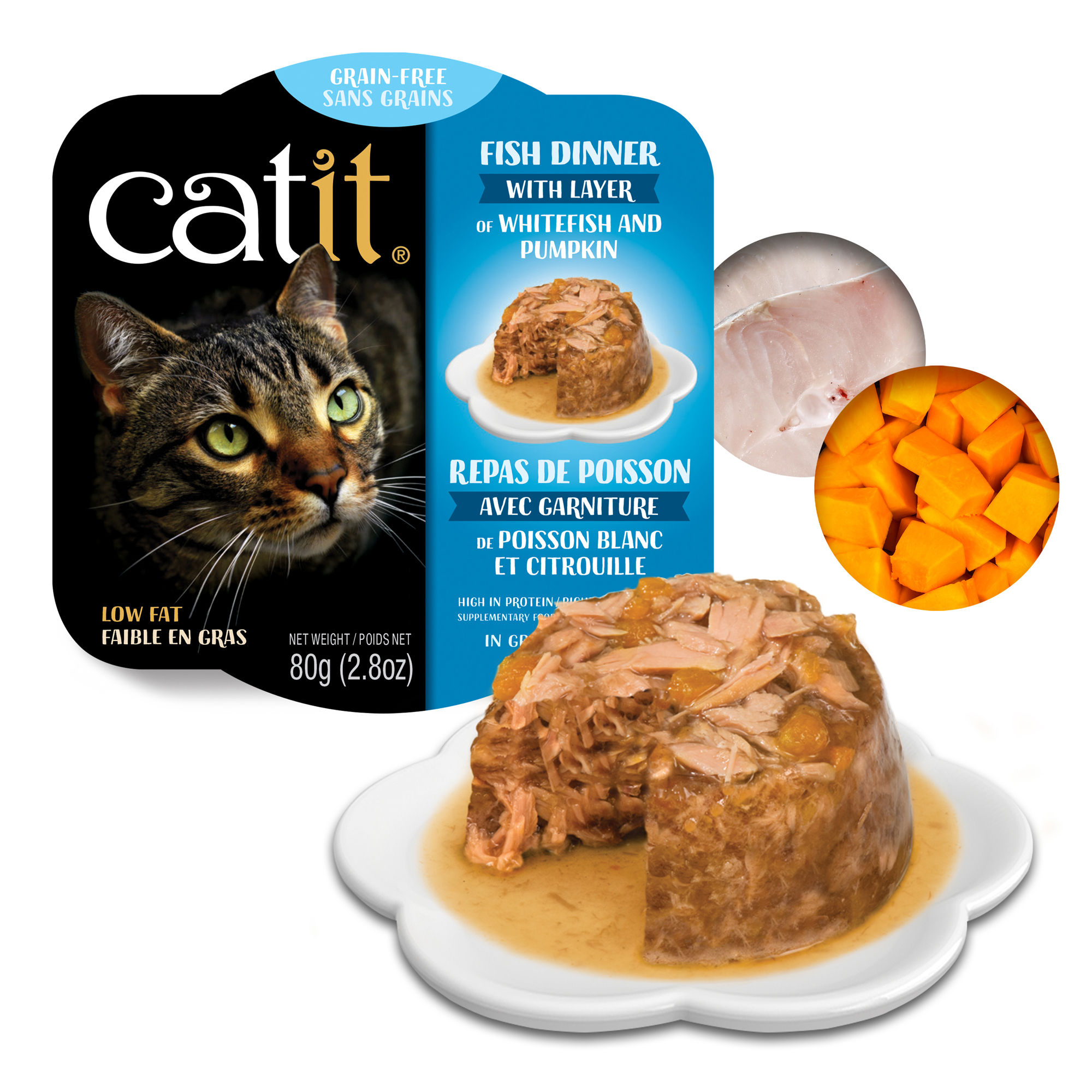 Catit Fish Dinner with Whitefish & Pumpkin - 80 g (2.8 oz)