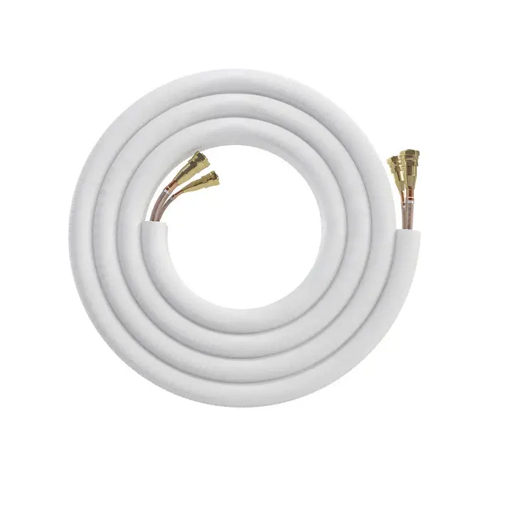White insulated refrigerant line for HVAC system