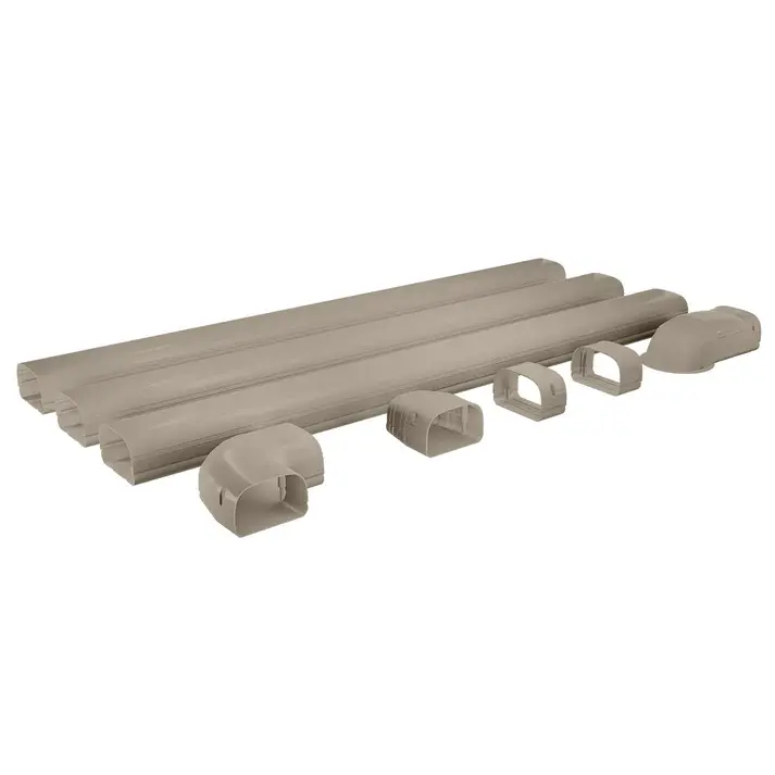 Thumbnail: Beige plastic conduit kit: pipes and fittings