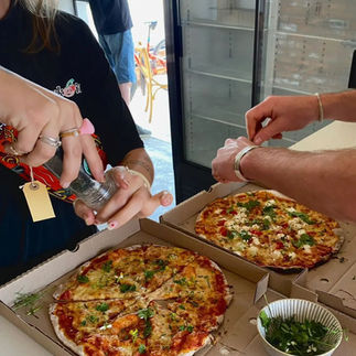 Delicious pizza at The Old Mushroom Farm