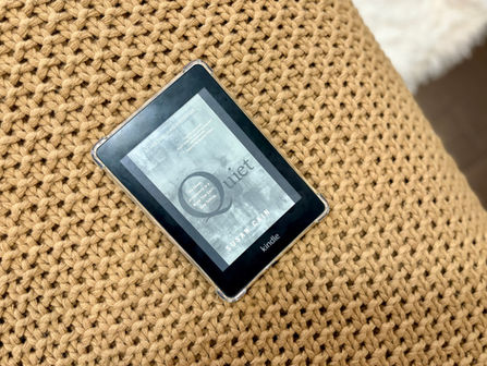 kindle on crochet blanket