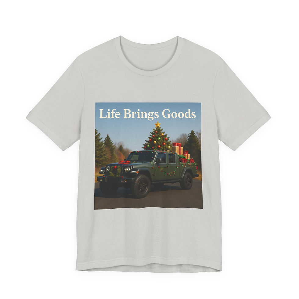 Thumbnail: Jeep T-Shirt — 'Life Brings Goods' Holiday Truck Graphic Tee