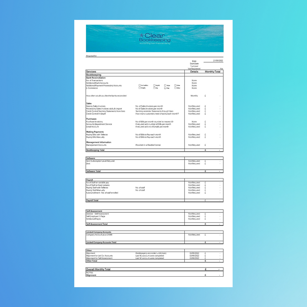Thumbnail: Bookkeepers Pricing Template