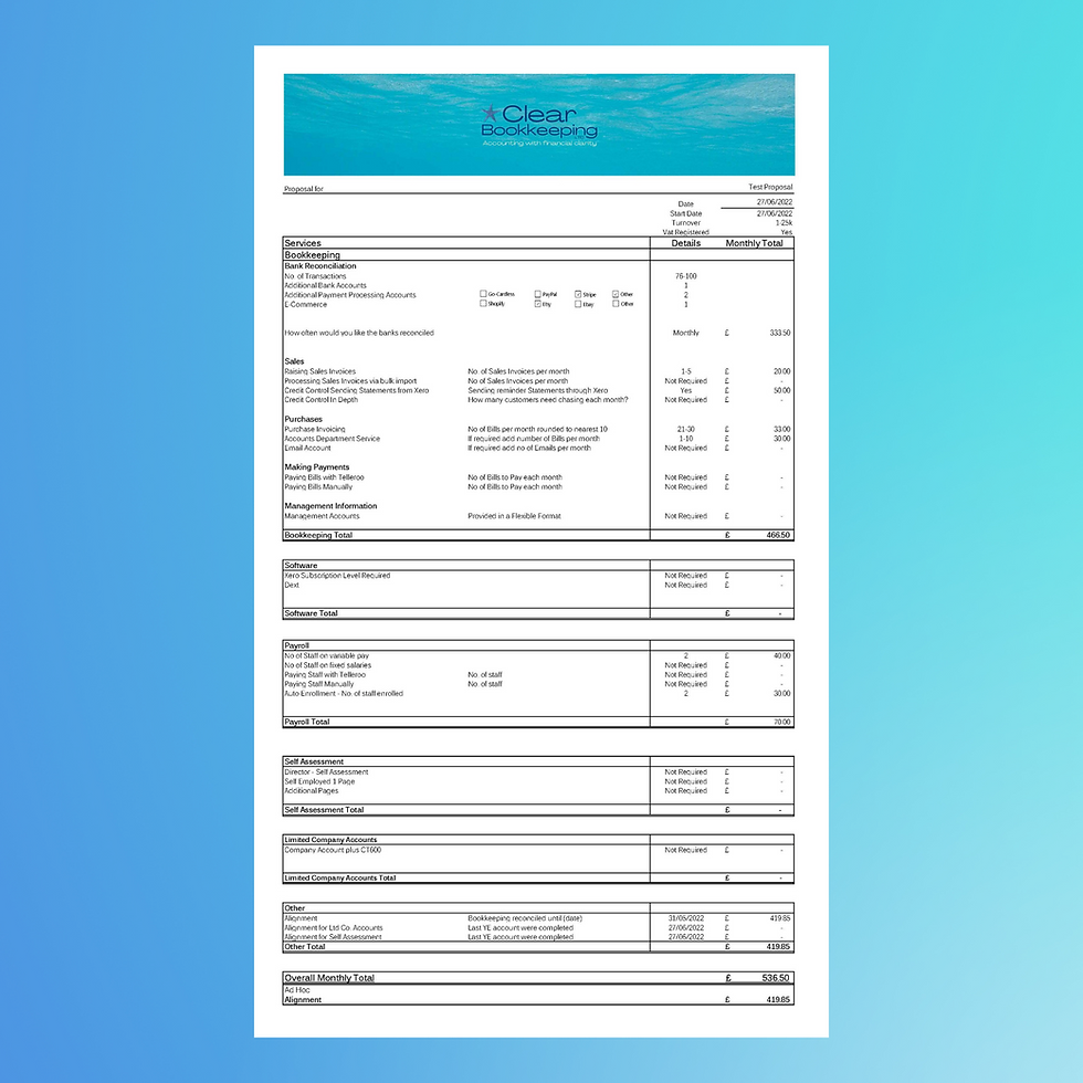 Thumbnail: Bookkeepers Pricing Template