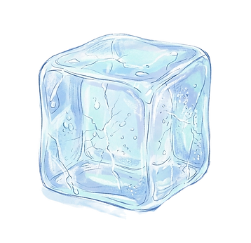 block of melting ice with little cracks on it
