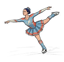 figure skating women with a beautiful dress