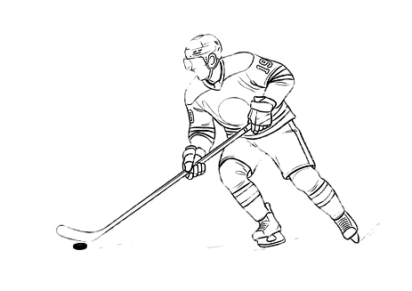 contact page, hockey player picture
