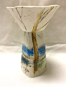 handbuilt porcelain coastal vase