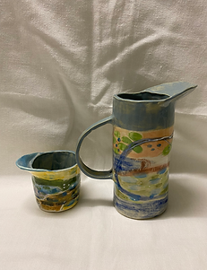 stoneware handmade coastal jugs