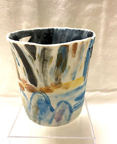 porcelain handbuilt rainforest vase