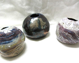 handbuilt stoneware coastal balls