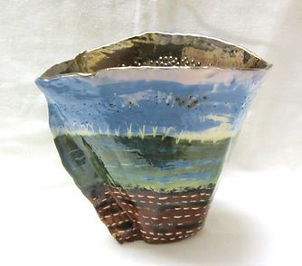 handbuilt stoneware mangrove vase
