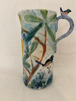 porcelain handmade fairy wren jug