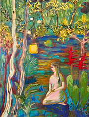 Contemplation in a Chocolate Garden acrylic on canvas 