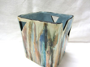 handbuilt stoneware eucalyptus vase