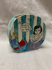 handbuilt porcelain womens voice vase
