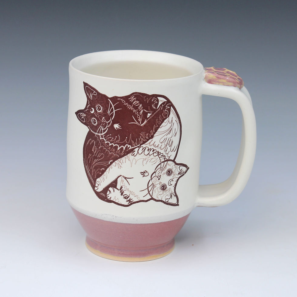 Mug Yin & Yang Cats Pink 1