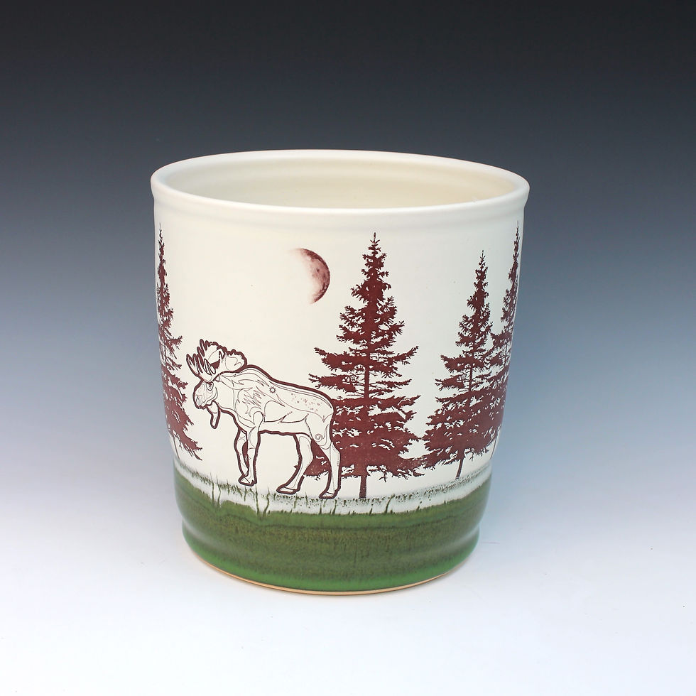 Utensil Holder Pine Tree with Animals