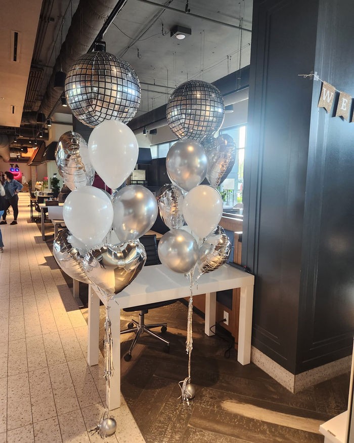 Silver Disco for Two Balloon Bouquet — balloon delivery in Miami, FL