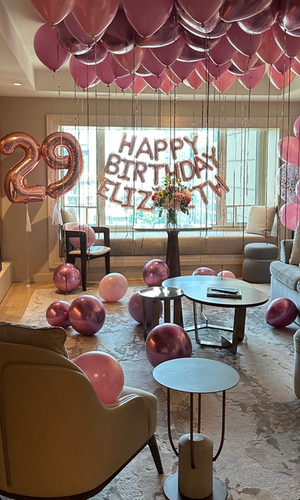 Rose Gold and Shiny Room Decoration — balloon delivery in Miami, FL