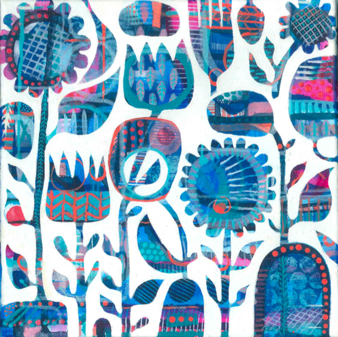 Garden Laughter SOLD 20cmx20cm
