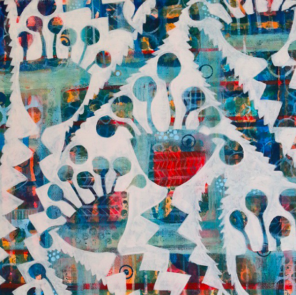 Wilder Flowers SOLD 25cm x 25cm