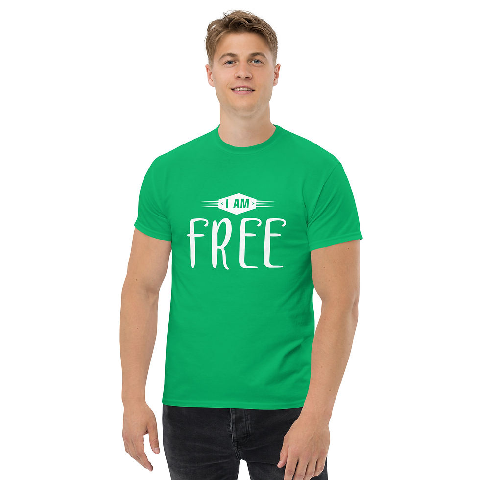 Miniaturbild: Freiheit spüren: Herren T-Shirt mit Spruch „I am free“