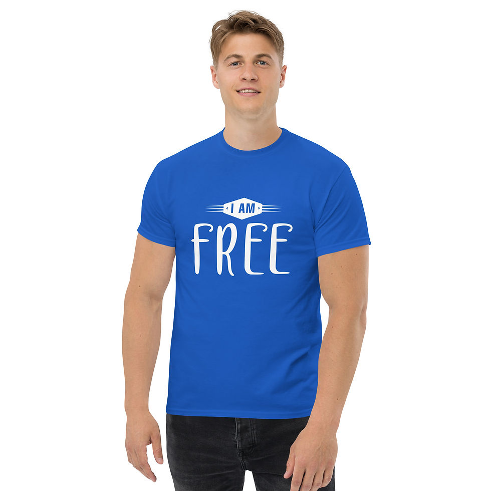 Miniaturbild: Freiheit spüren: Herren T-Shirt mit Spruch „I am free“