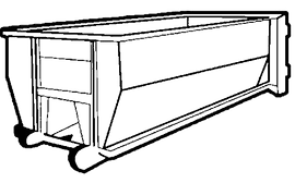 Dumpster transparent line drawing