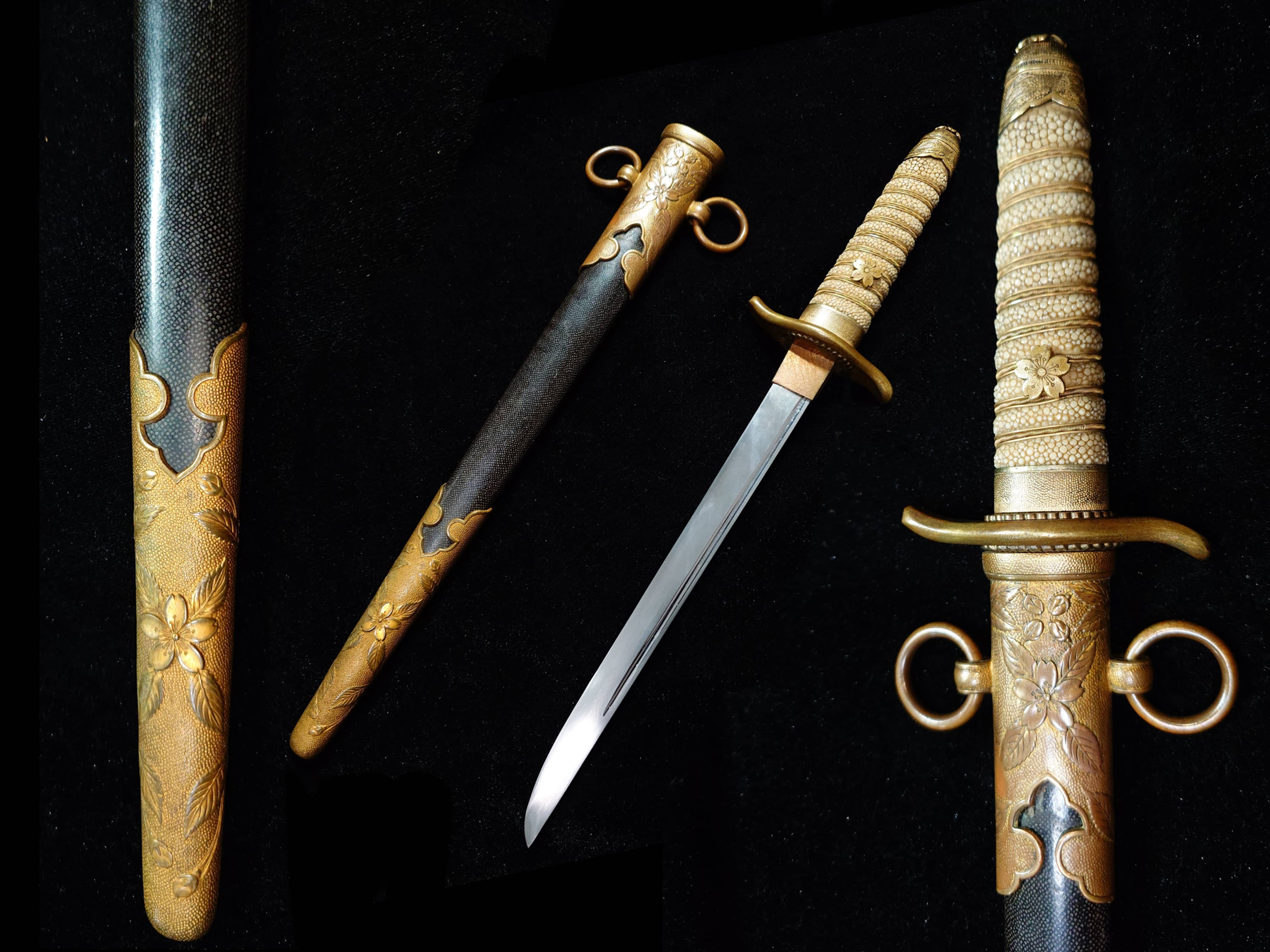 Nice Condition IJN Officer Dagger with Shark Skin Scabbard