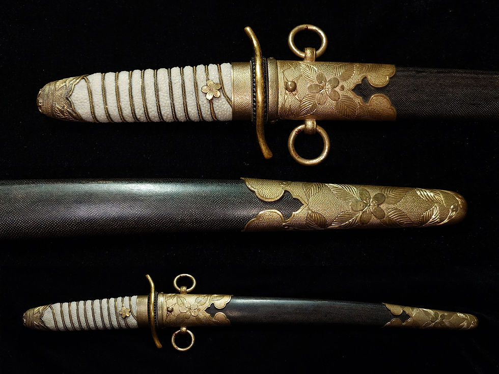 Thumbnail: Muromachi era Signed 兼房作 IJN Officer Large Dagger