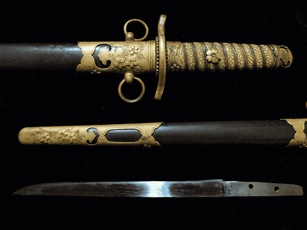 Thumbnail: Meiji 1st version Hand Forged Shark Skin IJN Officer Dagger