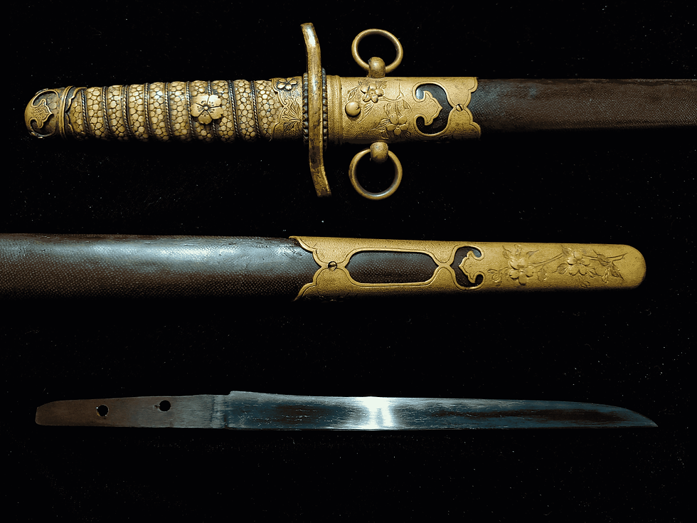 Thumbnail: Meiji 1st version Hand Forged Shark Skin IJN Officer Dagger