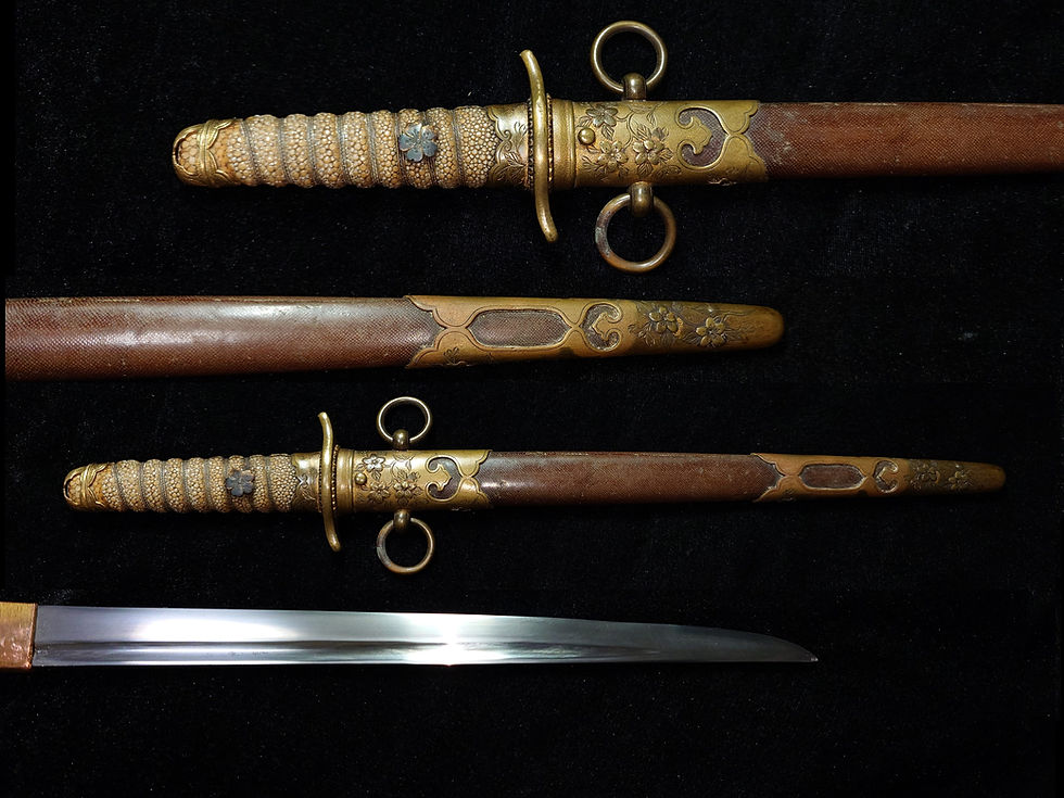 Thumbnail: Meiji Era 1st Version IJN Officer Dagger with Shark Skin Scabbard