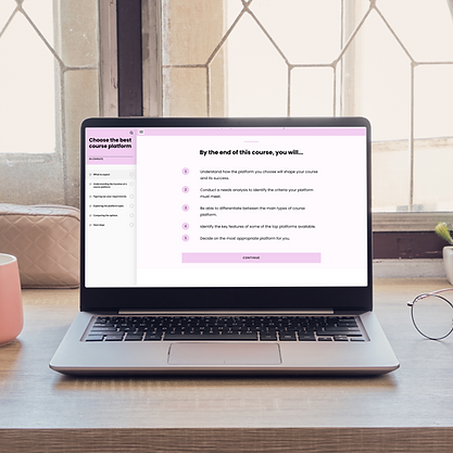 A photo of a laptop showing a screenshot from the course